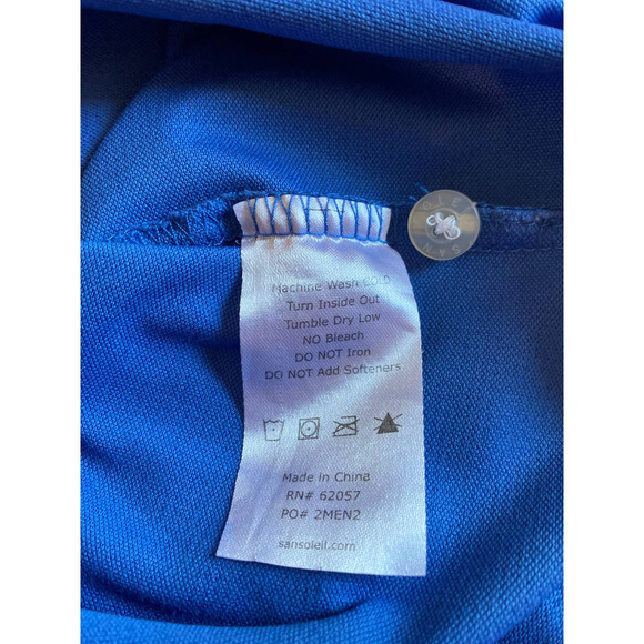 San Soleil Adult men's polo XL extra large blue long sleeve UPF 50 golf shirt - Picture 8 of 11